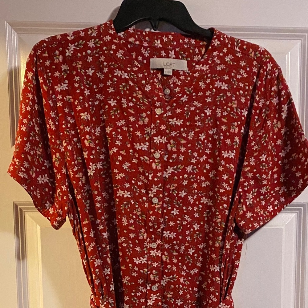 Red Loft Shirtwaist Dress